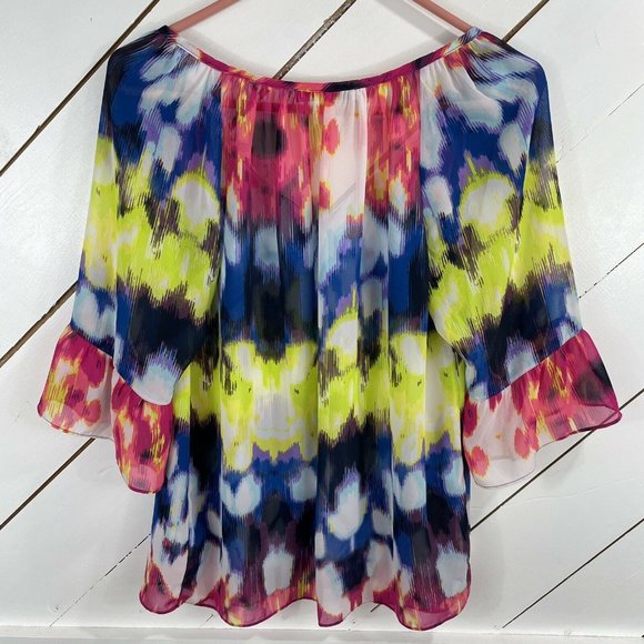 Milly For Design Nation Pink Blue Boho Tie-Dye Blo - Picture 4 of 9